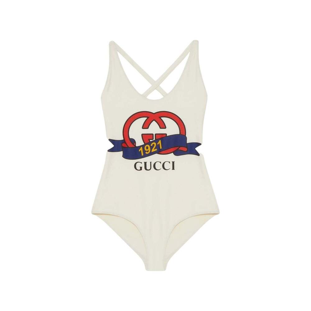Gucci - Sparkling Jersey Halter Swimsuit with Crystal Detail - S